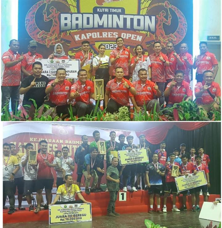 AKBP Anggoro Wicaksono Tutup Turnamen Badminton Kapolres Kutim Cup 2023