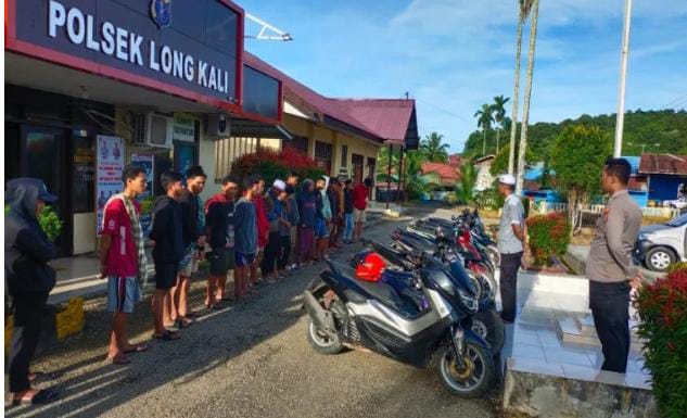 Razia Balap Liar, Polsek Long Kali Amankan 12 Unit Motor