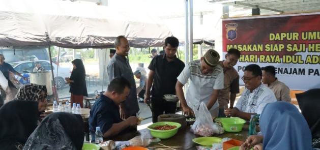 Polres PPU Dirikan Dapur Umum, Olah Hewan Qurban Yang akan di Salurkan kepada Masyarakat