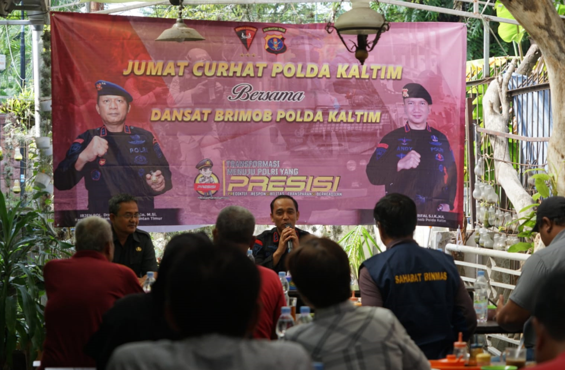 Tampung Keluhan Warga, Satbrimob Polda Kaltim Gelar Program Jumat Curhat Bersama LPM Klandasan Ilir