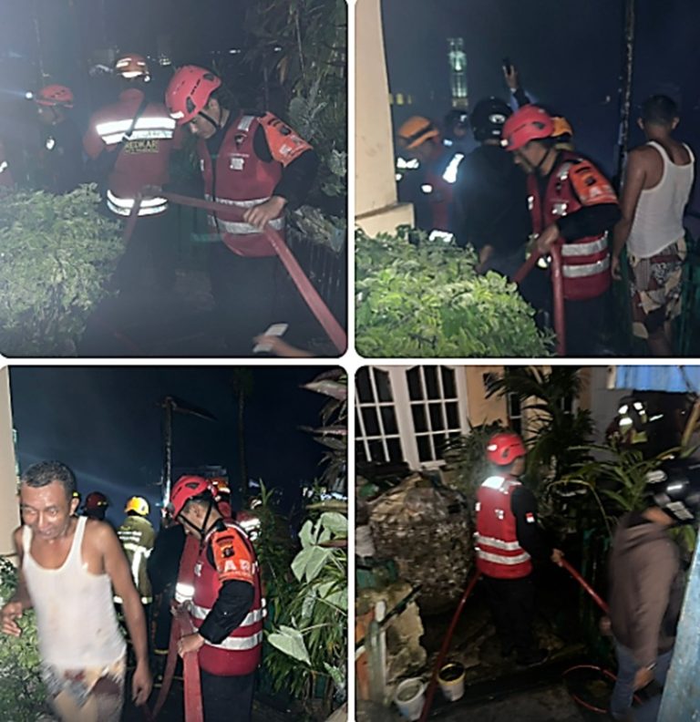Satbrimob Polda Kaltim Sigap Padamkan Kebakaran di Klandasan Ilir, Satu Rumah Ludes