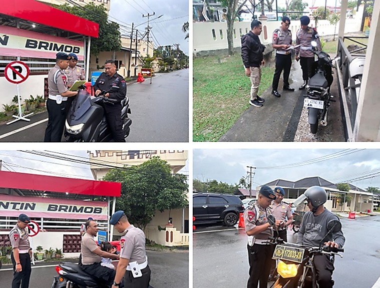 Provos Satbrimob Polda Kaltim Gelar Razia, Tiga Personel Terjaring Pelanggaran Administrasi Kendaraan