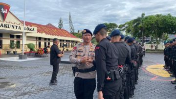 Sukses Amankan Demo di Metro Jaya, 100 Personel Batalyon A Brimob Kaltim Apel Penyambutan