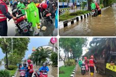Tim Respon Bencana Brimob Polda Kaltim Evakuasi Warga Terdampak Banjir di Samarinda