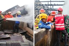 Bangunan 2 Lantai Hangus Terbakar di Jl. Indrakila Balikpapan, Brimob Gerak Cepat Bantu Pemadaman