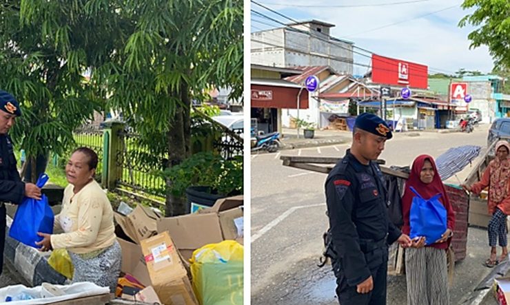 Kompi 2 Batalyon C Pelopor Hadirkan Jumat Berkah, Salurkan Sembako di Tanah Grogot