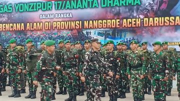 Pangdam VI/Mulawarman Lepas Ratusan Prajurit Yonzipur 17/Ananta Dharma Bantu Penanganan Pascabencana di Aceh