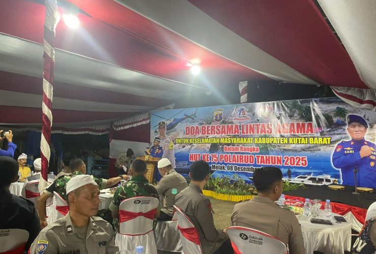 Personel Kompi 2 Brimob Kubar Hadiri Doa Bersama Lintas Agama, Rayakan HUT Ke-75 Polairud