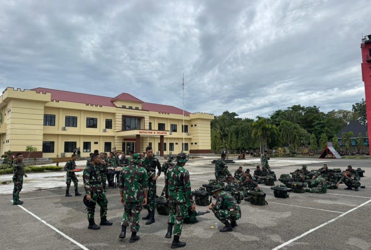 Batalyon B Pelopor Terima Pleton Beranting Yonif 611/Awang Long dalam Rangka HUT Infanteri Ke 77