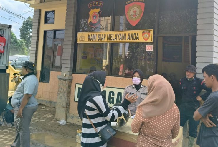 Polres Aceh Tamiang Tetap Layani Masyarakat Meski Mako Berlumpur Akibat Banjir