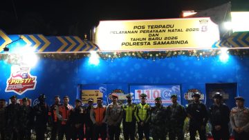 Pastikan Keamanan Jantung Kota, Brimob Samarinda Pantau Pos Terpadu Gajah Mada dan Gereja Katedral