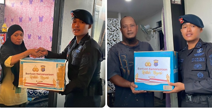 Jumat Berkah Batalyon A Brimob Balikpapan, Ulurkan Bantuan Sembako untuk Buruh Lepas