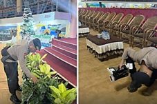 Jamin Keamanan Ibadah, Detasemen Gegana Brimob Kaltim Sterilisasi BSCC Dome Jelang Natal Bamagnas