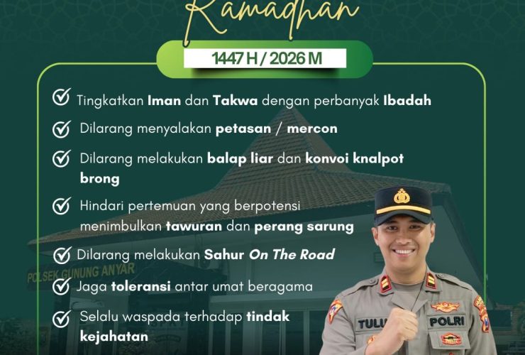 Kapolsek Gunung Anyar Keluarkan Himbauan Kamtibmas Ramadhan 1447 H, Warga Gunung Anyar Diminta Tertib dan Waspada