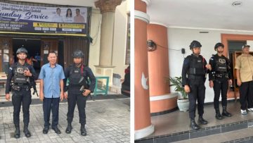 Jamin Khidmat Ibadah Minggu, Detasemen Gegana Brimob Kaltim Kawal Gereja-Gereja Besar di Balikpapan