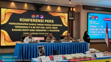 Polda Kaltim Bongkar Peredaran 11 Kg Sabu di Kutai Timur, Dua Pelaku Ditangkap