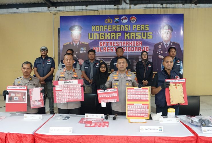 Polresta Sidoarjo Ungkap 19 Kasus Narkoba dan Amankan 25 Tersangka di Maret 2026
