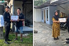 Brimob Polda Kaltim Kembali Salurkan Bantuan Sembako untuk Warga Kurang Mampu
