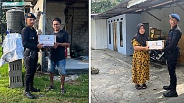 Brimob Polda Kaltim Kembali Salurkan Bantuan Sembako untuk Warga Kurang Mampu