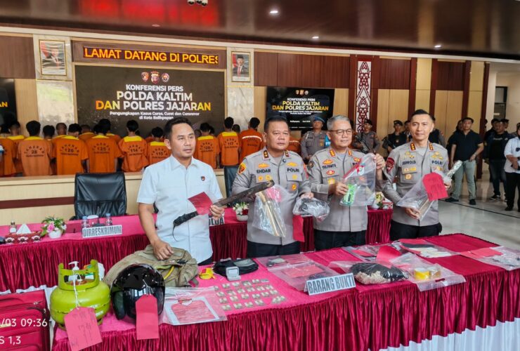 Polda Kaltim Ungkap 63 Kasus Kejahatan Jalanan dalam Sebulan, 78 Tersangka Diamankan