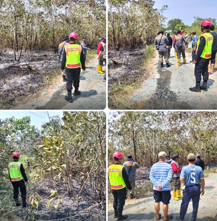 Brimob Kaltim Gerak Cepat Padamkan Karhutla di Paser, Api Nyaris Merambat ke Permukiman