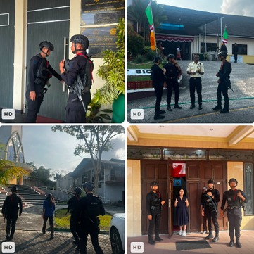 Gegana Brimob Kaltim Patroli Tiga Gereja di Balikpapan, Ibadah Minggu Berlangsung Kondusif