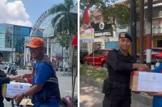 Brimob Kaltim Salurkan Bantuan Sembako kepada Warga Kurang Mampu di Balikpapan