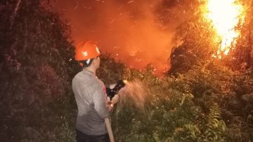 Bahu-Membahu Padamkan Karhutla, Brimob Kaltim Tangani Kebakaran Lahan Gambut 20 Hektare di Sangkulirang