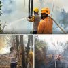 Buru Titik Api, Polsek Gunung Tabur Polres Berau Bersama Tim Gabungan Jinakkan Empat Hotspot Karhutla